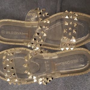 Clear Studded Sandals